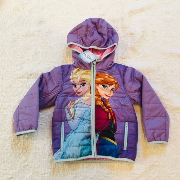 2T**Disney FROZEN**Elsa+ Anna*Hooded Jacket Coat - Picture 2 of 7
